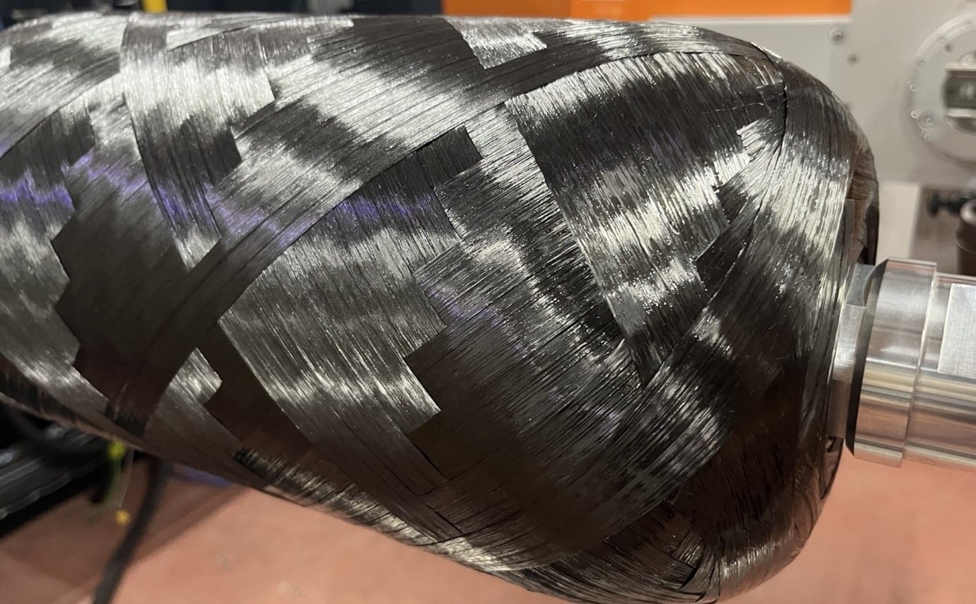 Filament Winding, Towpreg Deposit on a Type IV Tank